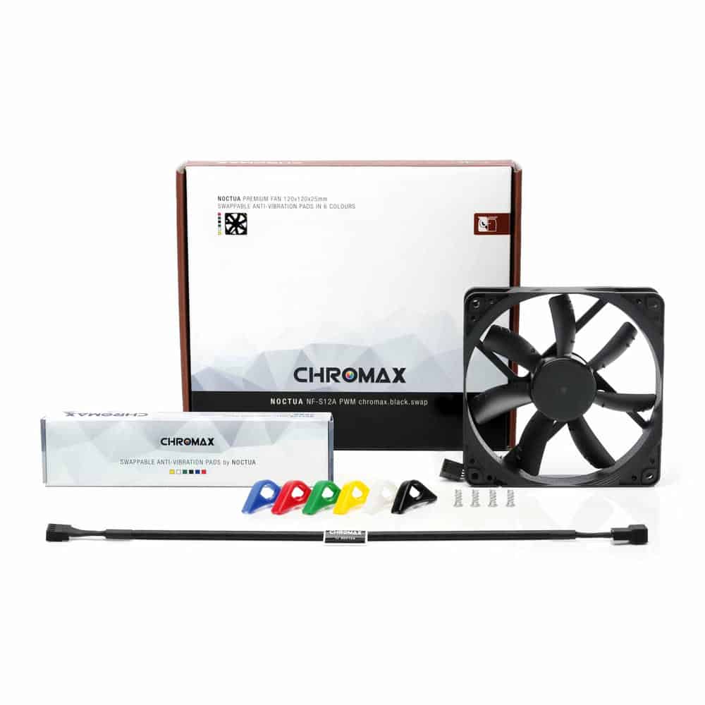 (image for) Noctua 120mm NF-S12A PWM CHROMAX Airflow Fan with Swappable Anti-Vibration Pads